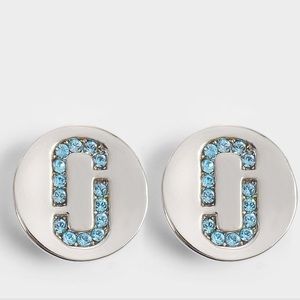 ⚪️ Marc Jacobs Double J Logo Pave Studs NWOT